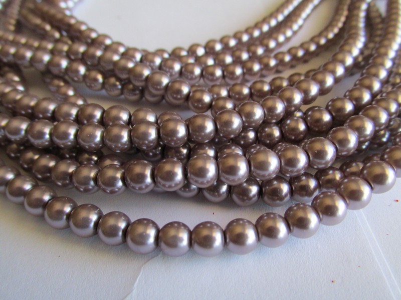 (image for) Taupe glass pearls 8mm #1293